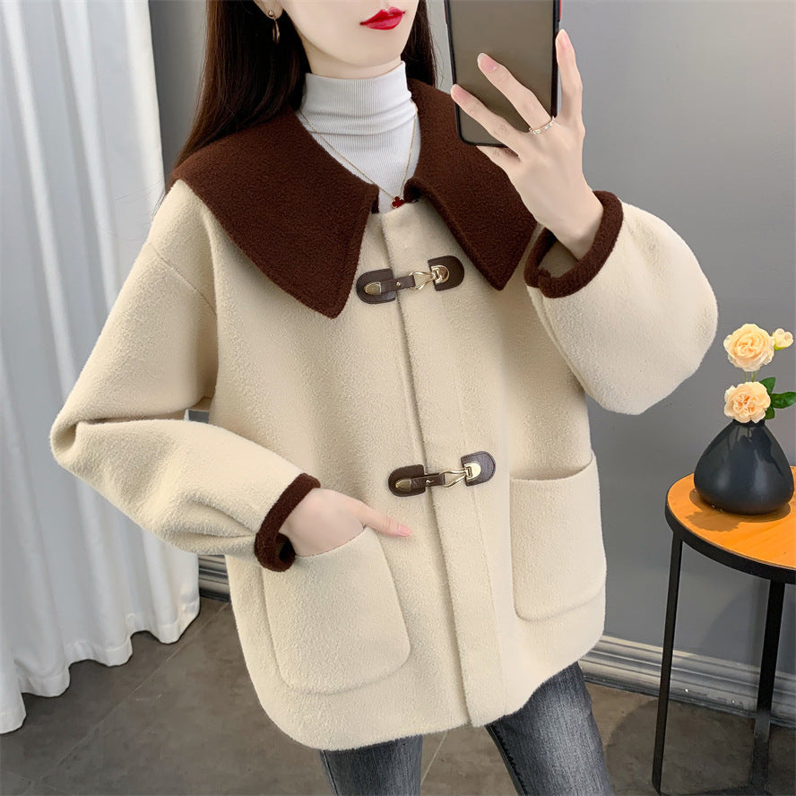 Woolen Coat For Women Thickened Sailor Collar Buy Center