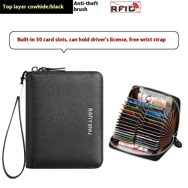 Fresh Arrivals at Buy Center: Guangzhou Banyanu Leather Factory Card Holder Female Black 30 card slots