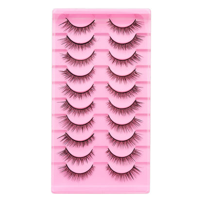 10 Pairs Of False Eyelashes With Natural And Thick Curl