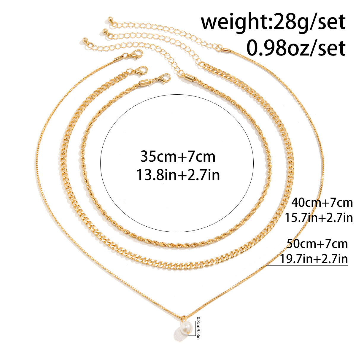 Fresh Arrivals at Buy Center: Women's Simple Slim Chain Multi-layer Imitation Pearl Necklace