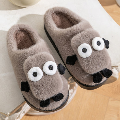 Buy Center Premium-Briquette Couple Household Thermal Cotton Slippers Gray