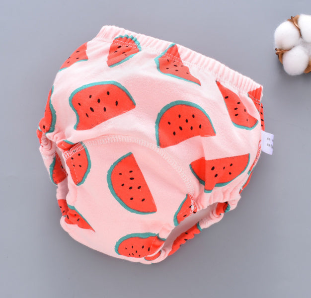 Hot New Items at Buy Center: Baby Training Pants Washable 6-layer Gauze Diaper Cover Red watermelon 1PC