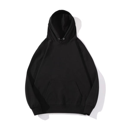 Fresh Arrivals at Buy Center: Solid Color Hoodie Men's Basic Style Plus Size Long-sleeved Hooded Sweater Black