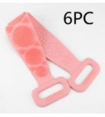 Hot New Items at Buy Center: Bath Towel Silicone Rubbing Back Towel 6PC Pink 60cm