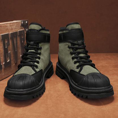 Now Available at Buy Center: Shell Toe Thick Bottom Work Shoes Men's Boots