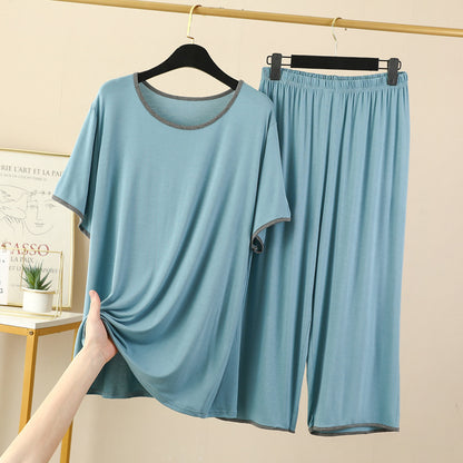 Buy Center Trend-Summer Thin Modal Pajamas Women's Water Blue