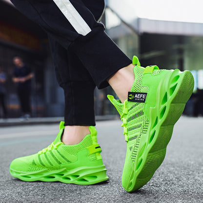 Newly Released at Buy Center: Mesh Breathable Casual Men's Korean Style Plus Size Light Running Shoes Green