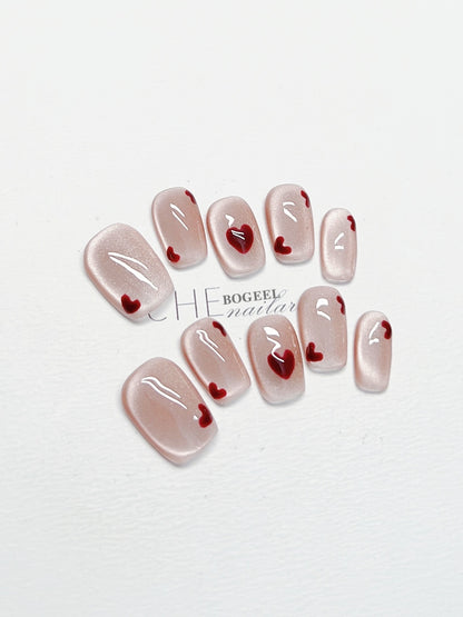 Hot New Items at Buy Center: Cat Eye White Short Square Fake Nail Patch