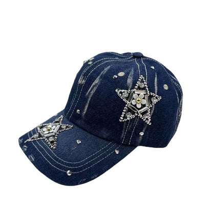 Gorra de béisbol con visera y diamantes de imitación para mujer, de verano, a juego, resistente al sol