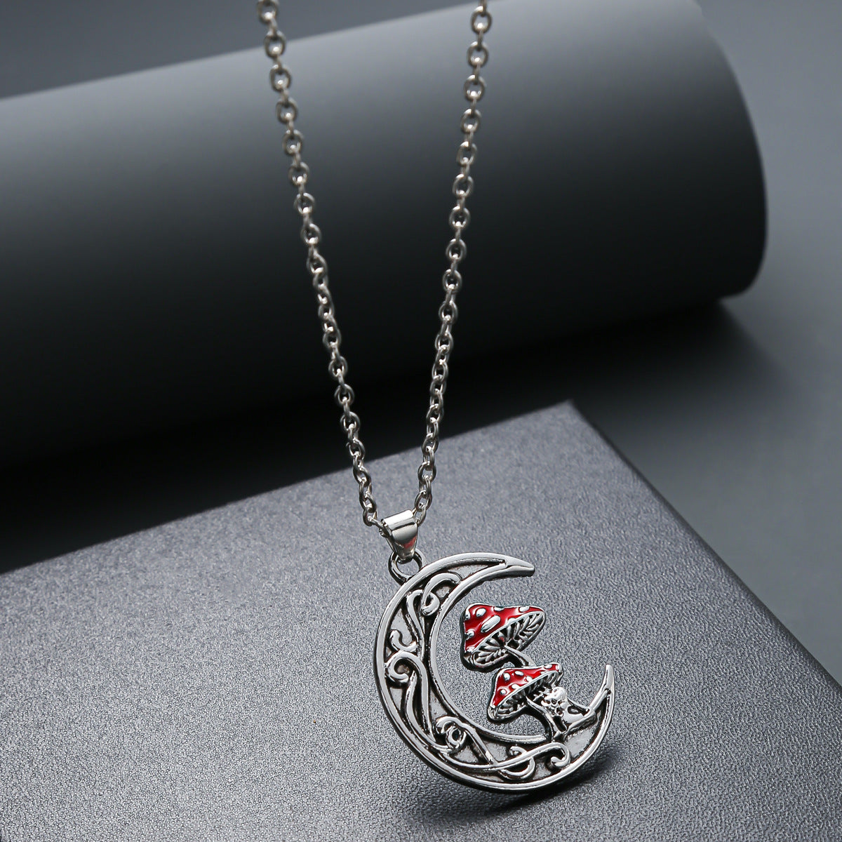 Buy Center Exclusive Offer-Retro Necklace Hip Hop Niche Moon Red Mushroom