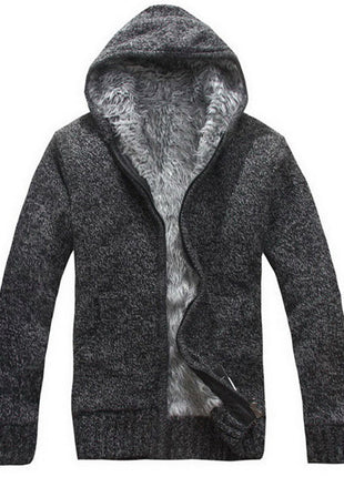 Hooded Korean Slim Fashion Knitted Cardigan Coat