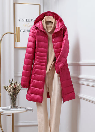 Women's Solid Color Casual Hooded Down Jacket