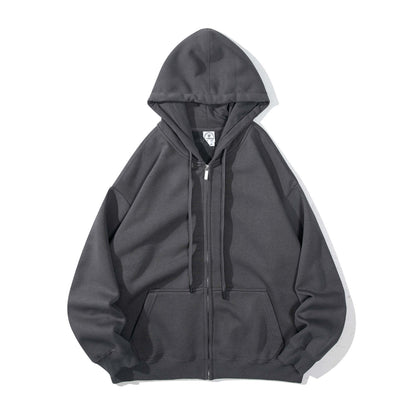 Hot New Items at Buy Center: Soft Zipper Hooded Hooded Cardigan Sweater Men Dark Night Gray