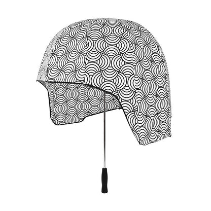 Just Arrived at Buy Center: Helmet Umbrella Sunny And Rainy Dual-purpose Sun Protection Sunshade Stripes 76cm