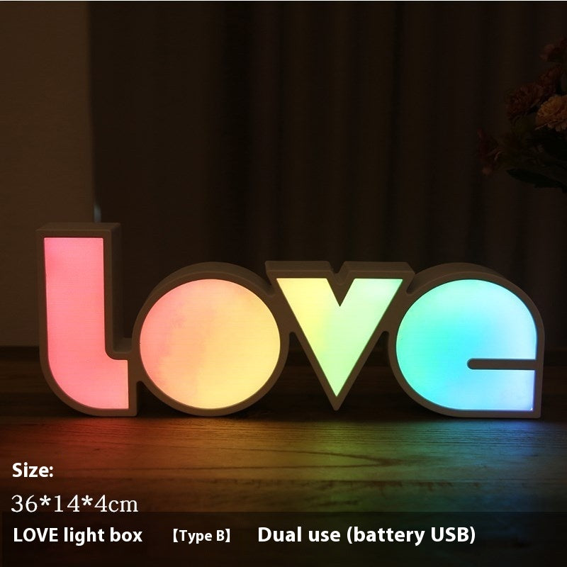 Fresh on the Scene at Buy Center: LED Ornamental Festoon Lamp Modeling Creative Decorative Light Proposal Declaration Holiday Layout English LOVE Letter LED Light Rendering Color LOVE Light Box