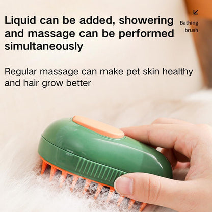 New Cat Steam Brush 3 In 1 Cat Comb For Massage, Self Cleaning Cat Brush With Water Rechargeable Silicone Dog Steam Brush Cat Bath Brush Eliminates Flying And Tangled Hair Cat Grooming Comb