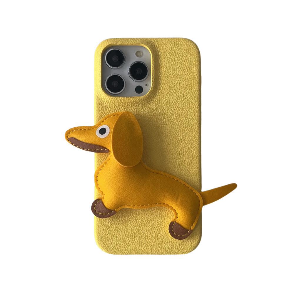 Creative Three-dimensional Leather Sausage Dog Phone Case Buy Center