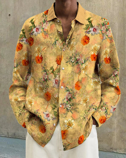 Buy Center Hot Pick-Long Sleeve Floral Shirt Fashion City Loose Men's Clothing Casual Pullover G36Z559