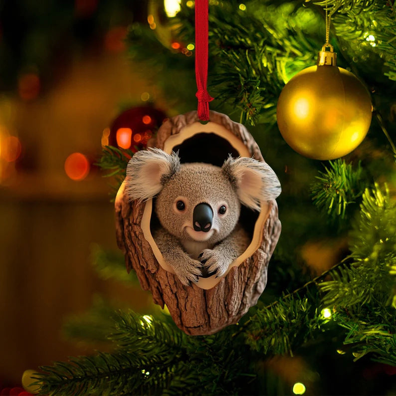 Christmas Tree Decorations Small Animal 2D Flat Print Acrylic Small Pendant Buy Center