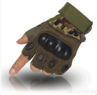 Military Fans Tactical Men's Outdoor Mountaineering Protective Wear-resistant Non-slip Fingerless Gloves