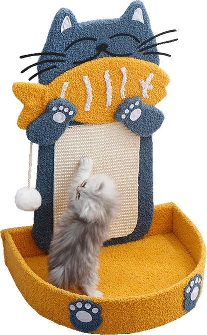 Hot New Items at Buy Center: Sisal Scratch Posts With Hanging Ball, Cat Scratching Board With Cat Bed, Cat Eating Fish Shape Cat Scratch Pad For Indoor Cats Kitten Cat nest model