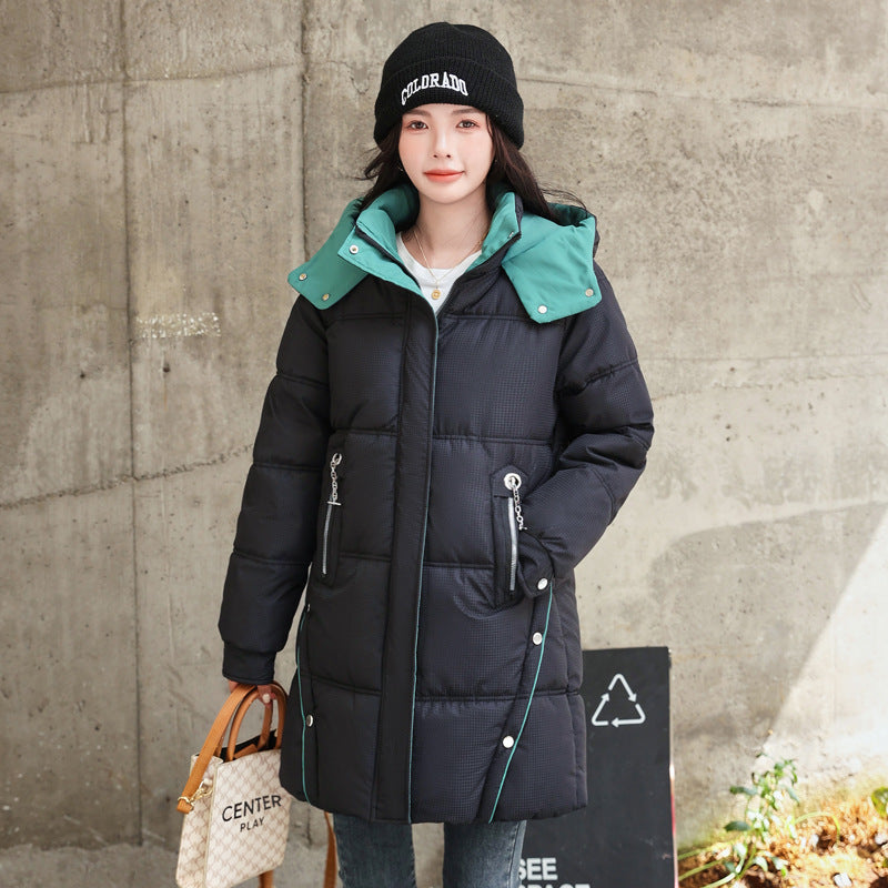 Winter Loose Down Cotton-padded Coat Women's Coat Mid-length Thickened Buy Center