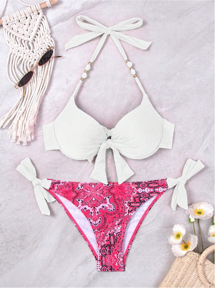 Just Arrived at Buy Center: Ladies New Printing Quality Bikini Swimsuit White