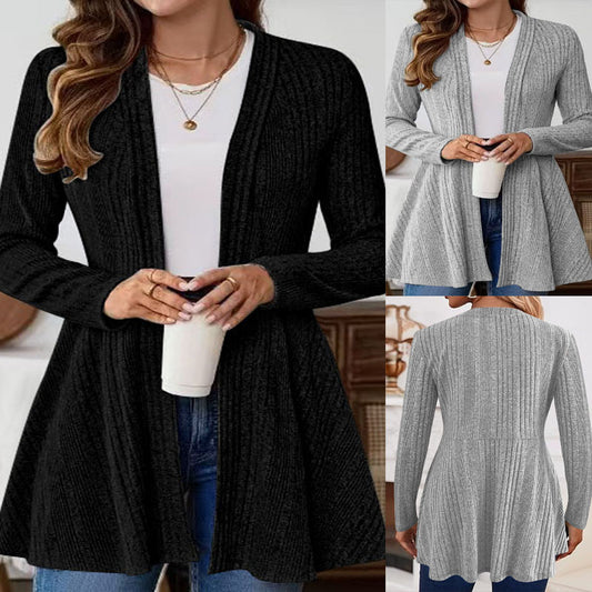 Long Sleeve Simple Cardigan Coat Mid-length | Women's Clothing4 | Buy Center