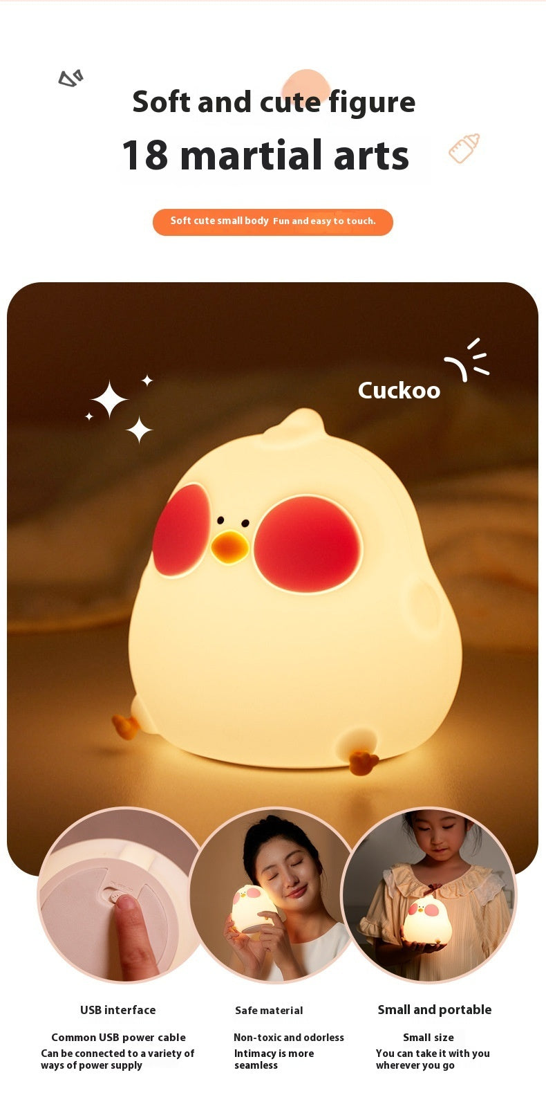 Fresh Arrivals at Buy Center: Cool Chicken Silicone Night Lamp Creative RGB Colorful Remote Control Night Light