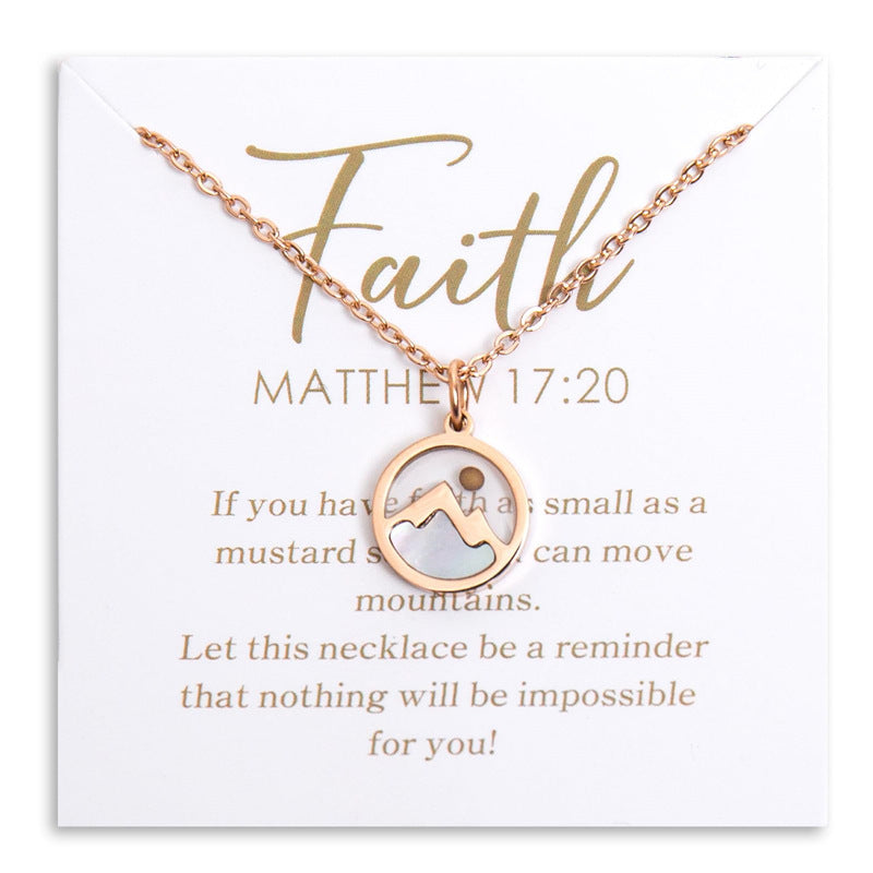 Buy Center Special-Shell Mustard Seed Stainless Steel Necklace Rose Gold