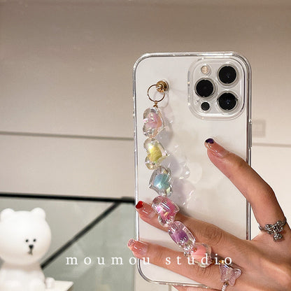 Hot New Items at Buy Center: Girly Heart Laser Color Phone Case Transparent Candy Chain