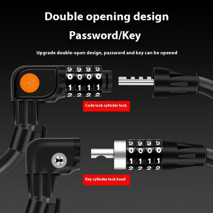 Just Arrived at Buy Center: Password Double Open Anti-theft Steel Cable Steel Wire Password Lock Bicycle Lock