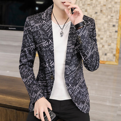 Fresh Arrivals at Buy Center: New Men's Casual Gradient Floral Suit 8116Black