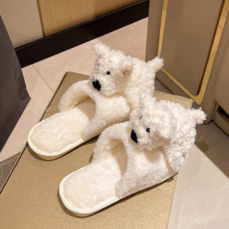 Cotton Slippers Female Puppy Doll Fluffy Slippers Buy Center