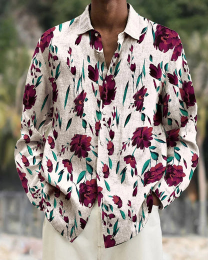 Buy Center Hot Pick-Long Sleeve Floral Shirt Fashion City Loose Men's Clothing Casual Pullover G36Z543