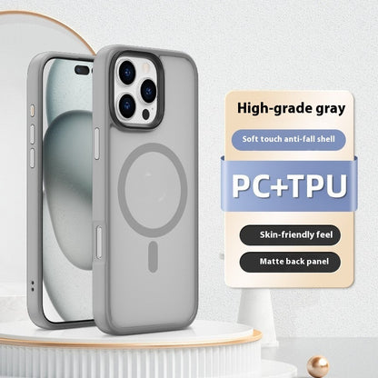 Newly Released at Buy Center: Skin-sensitive Magnetic Phone Case Protective Sleeve High Grade Gray Magnetic iPhone 12promax