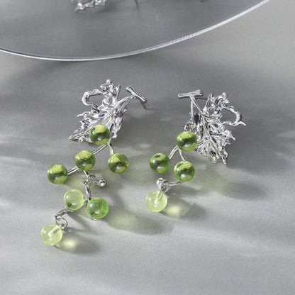 Hot New Items at Buy Center: Asymmetric Design Acrylic Green Grape String Earrings