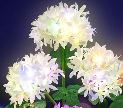 Newly Arrived at Buy Center: Hydrangea Solar Lamp Courtyard Decoration Hydrangea White