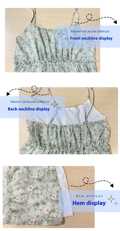 Fresh Arrivals at Buy Center: Amazon Hot Selling Sweet Color Backless Print Sling Cake Dress