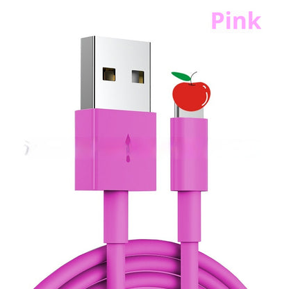 Hot New Items at Buy Center: Color Data Cable Multi-color Charging Cable TPE Material Anti-break Pink