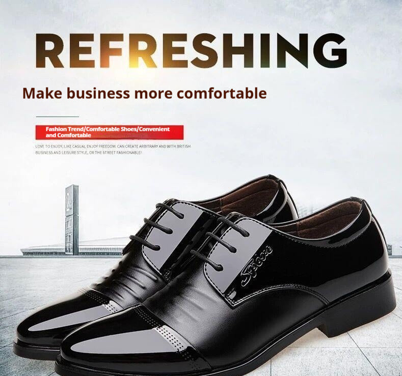 Buy Center Top Rated-Men's Autumn Height Increasing Casual Black Groom Wedding Shoes