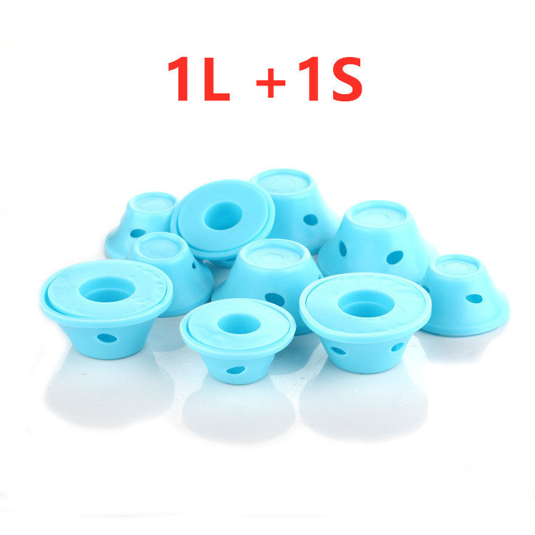 Hot New Items at Buy Center: Soft Rubber Magic Hair Care Rollers Silicone Hair Curlers No Heat Hair Styling Tool 1L and 1S Light blue