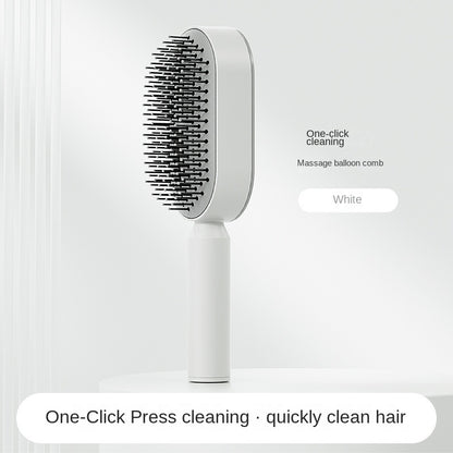 Newly Arrived at Buy Center: Self Cleaning Hair Brush For Women Massage Scalp Promote Blood Circulation Anti Hair Loss 3D Hair Growth Comb Hairbrush Self-Cleaning Hair Brush 3D Air Cushion Massager Brush Airbag Massage Comb B White