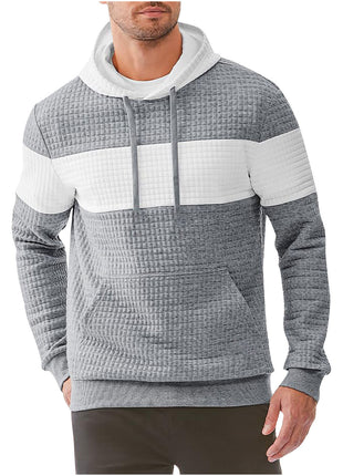 Pull à capuche à manches longues et cordon de serrage pour homme