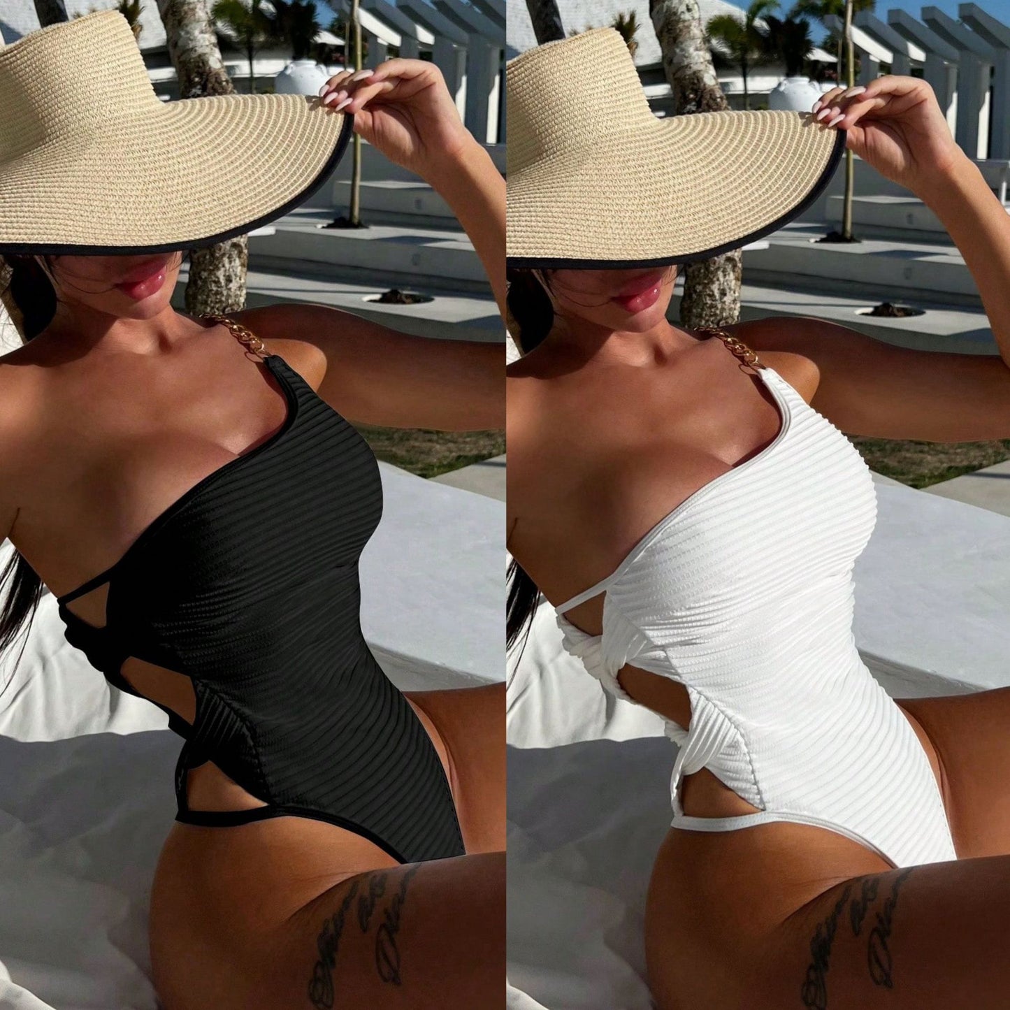 Newly Released at Buy Center: New One-piece Swimsuit Solid Color Women