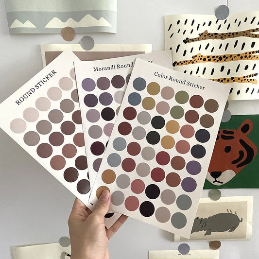 Newly Released at Buy Center: Morandi Earth Color Polka Dot Hand Account Seal Sticker