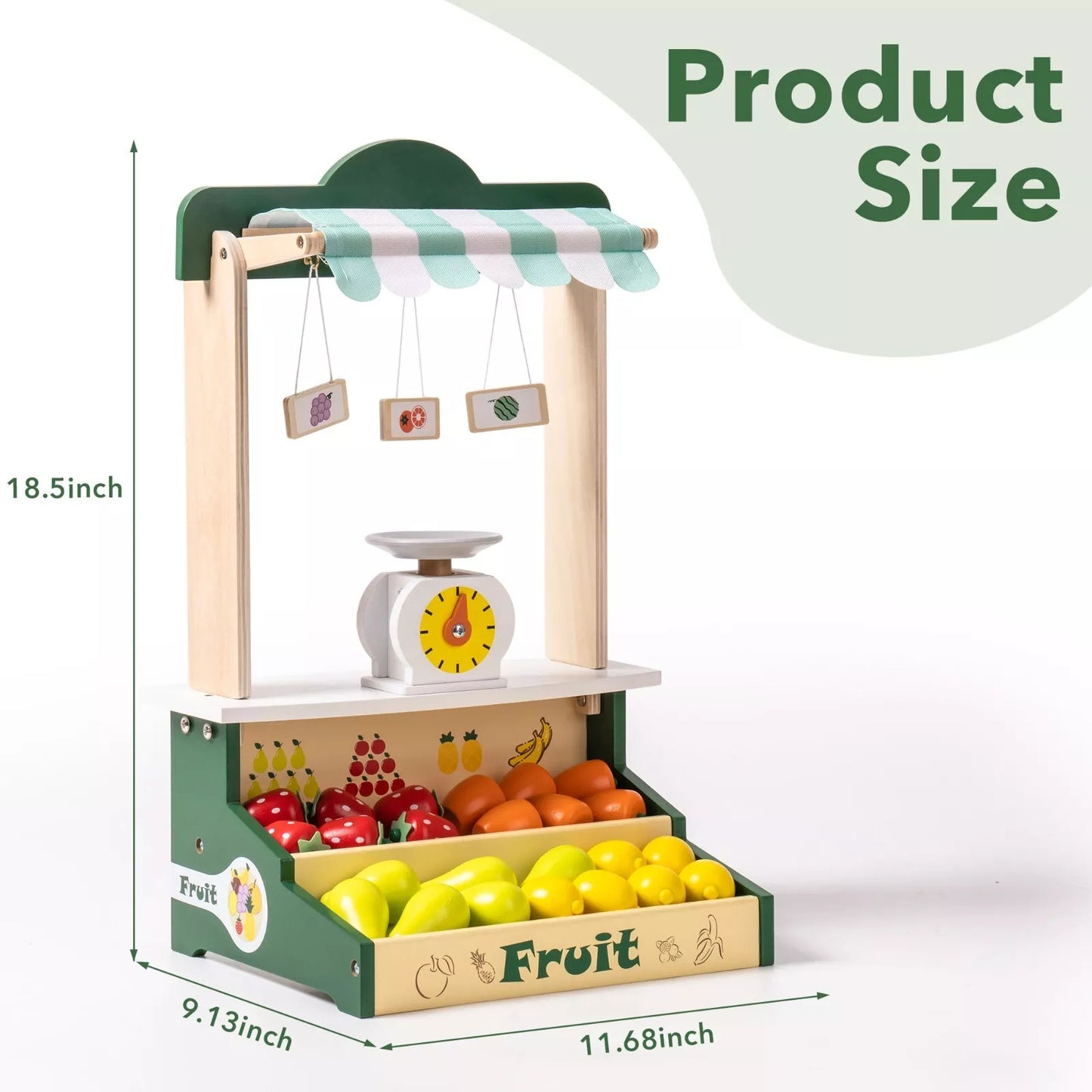 Hot New Items at Buy Center: ROBOTIME Wooden Farmers Market Stand Fruit Stall Toy Grocery Store Set For Kids