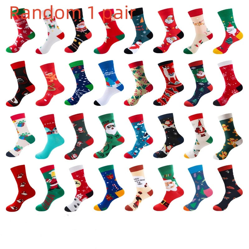 Santa Claus Snowman Elk Socks Festive Buy Center