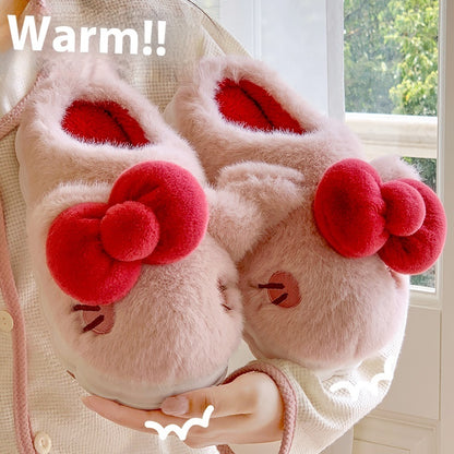 Indoor Warm Girl Plush Slippers For Home Use, Worn Outdoors In Autumn And Winter Buy Center