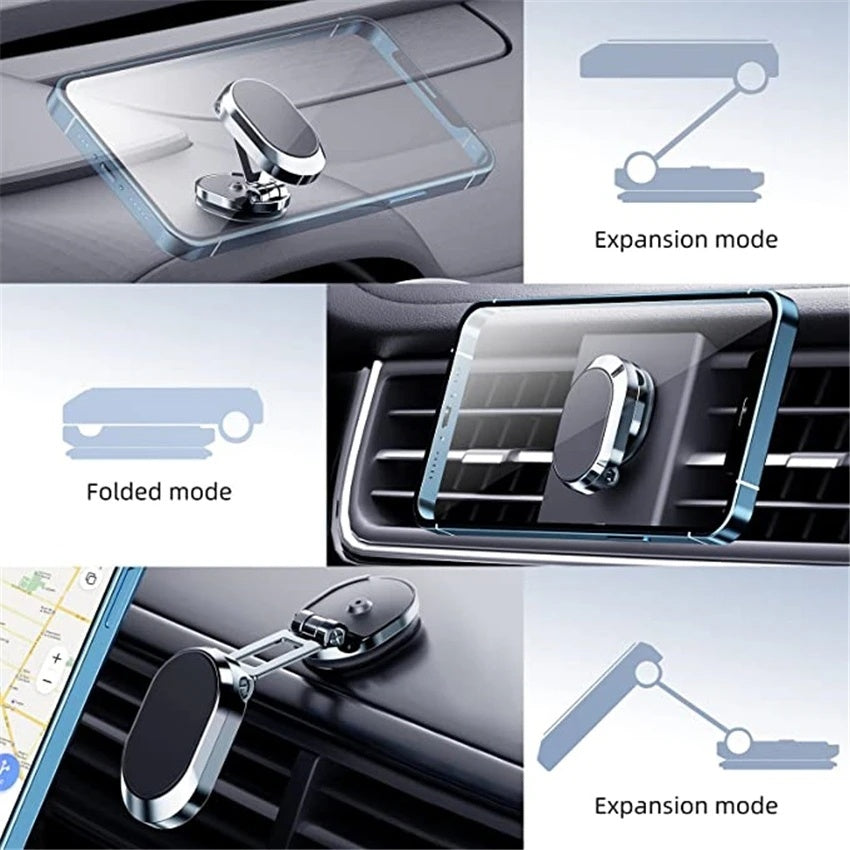 Rotate Metal Magnetic Car Phone Holder Foldable Universal Mobile Phone Stand Air Vent Magnet Mount GPS Support Buy Center